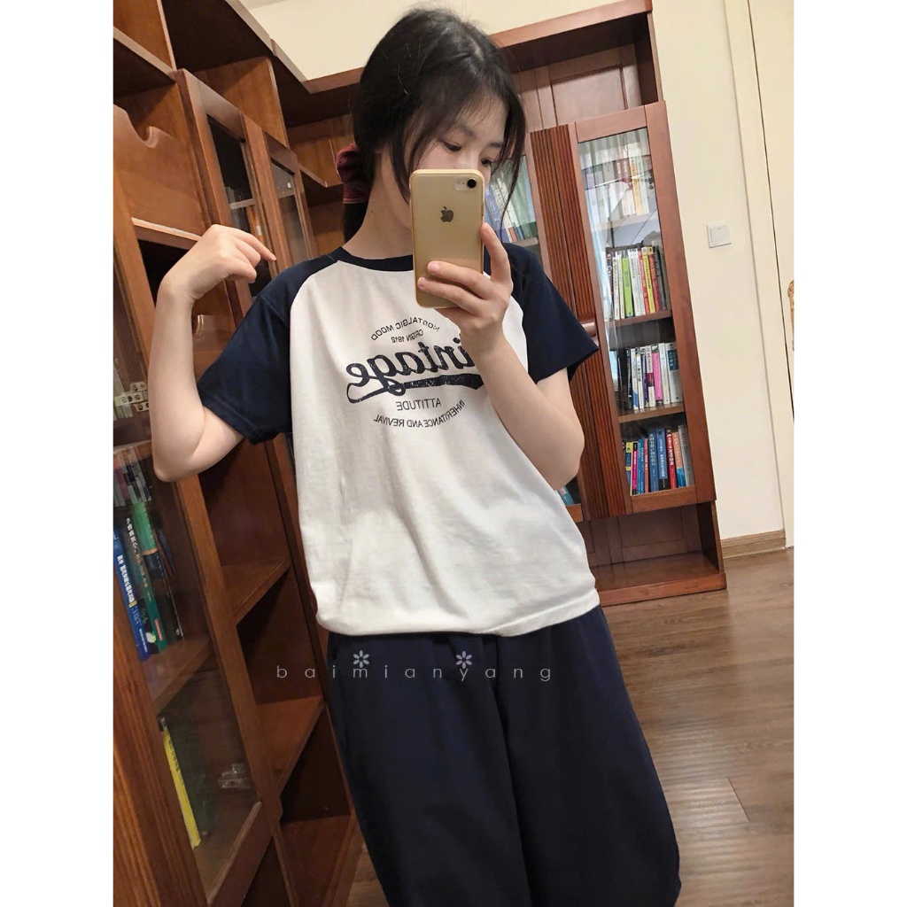 Áo thun nữ ngắn tay phối màu in hình JULY FASHION, Áo phông nữ dáng rộng chất Cotton 2C dày dặn, mềm mát, thấm mồ hôi