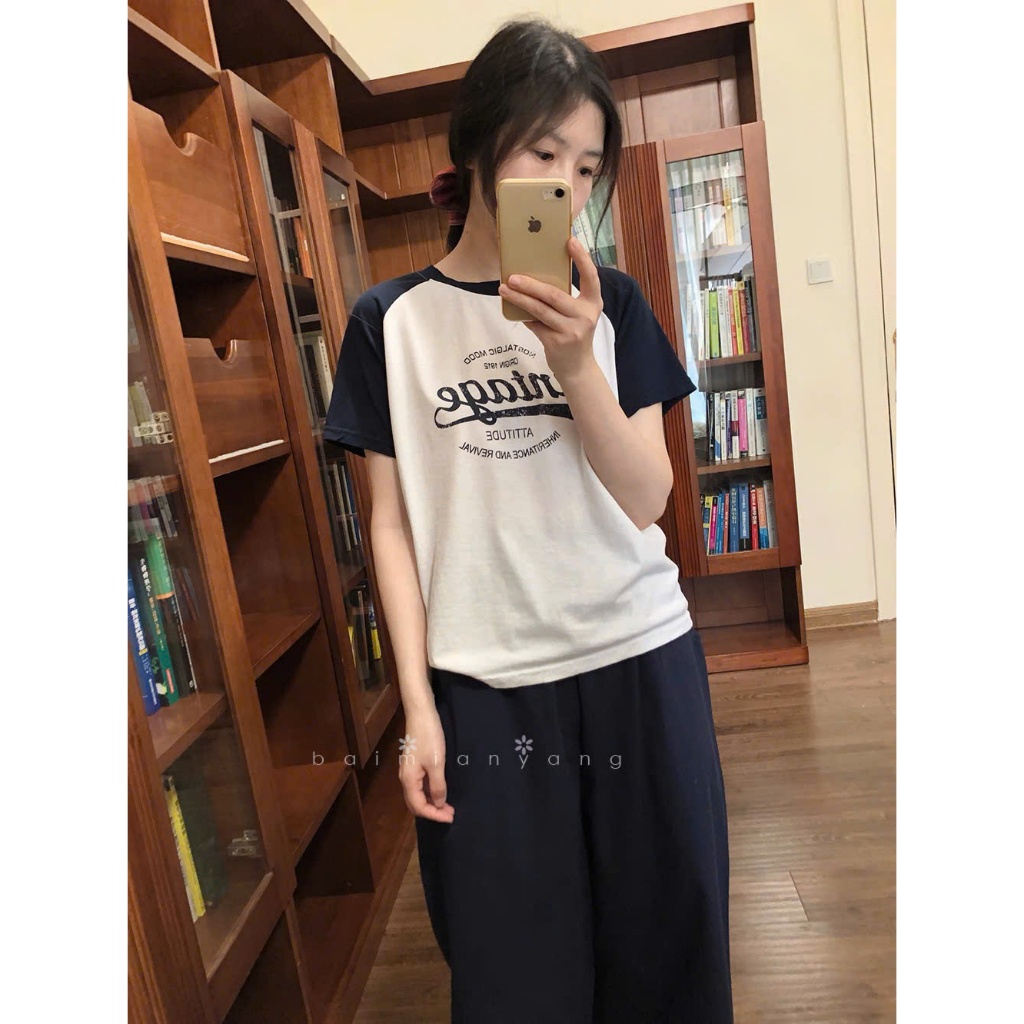 Áo thun nữ ngắn tay phối màu in hình JULY FASHION, Áo phông nữ dáng rộng chất Cotton 2C dày dặn, mềm mát, thấm mồ hôi