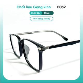 Gọng kính cận chất liệu nhựa dẻo dáng vuông nam nữ phụ kiện thời trang KAO PLUS B039
