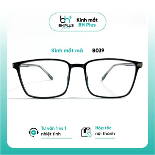 Gọng kính cận chất liệu nhựa dẻo dáng vuông nam nữ phụ kiện thời trang KAO PLUS B039