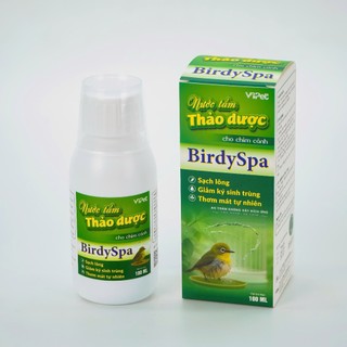 NƯỚC TẮM THẢO DƯỢC BIRDYSPA CHO CHIM CẢNH chai 100ml Vb Pharma Sạch lông Giảm ký sinh trùng thơm mát