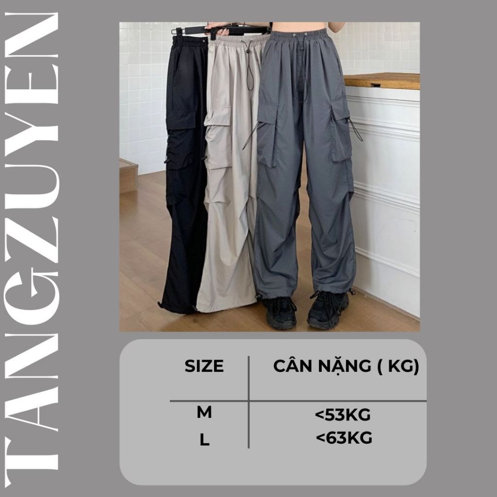 ( Nhiều mẫu) Quần ống rộng nam nữ chất kaki mềm cạp chun lưng cao Quần dài túi hộp dây rút unisex trẻ trung street T773G