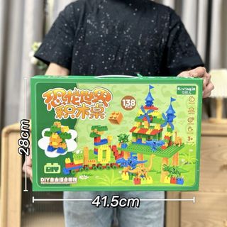 Đồ chơi lắp ráp công viên  khủng long size to 138 pcs mô hình cho bé HT Toys