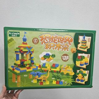 Đồ chơi lắp ráp công viên  khủng long size to 138 pcs mô hình cho bé HT Toys