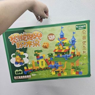 Đồ chơi lắp ráp công viên  khủng long size to 138 pcs mô hình cho bé HT Toys