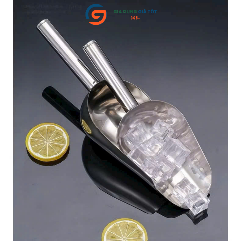 Xúc đá inox loại dày, muỗng xúc đá lạnh, xúc hạt - dụng cụ xúc đá quán cafe, quán nước
