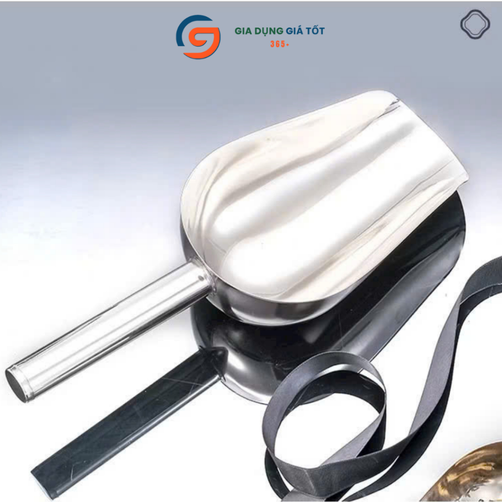 Xúc đá inox loại dày, muỗng xúc đá lạnh, xúc hạt - dụng cụ xúc đá quán cafe, quán nước