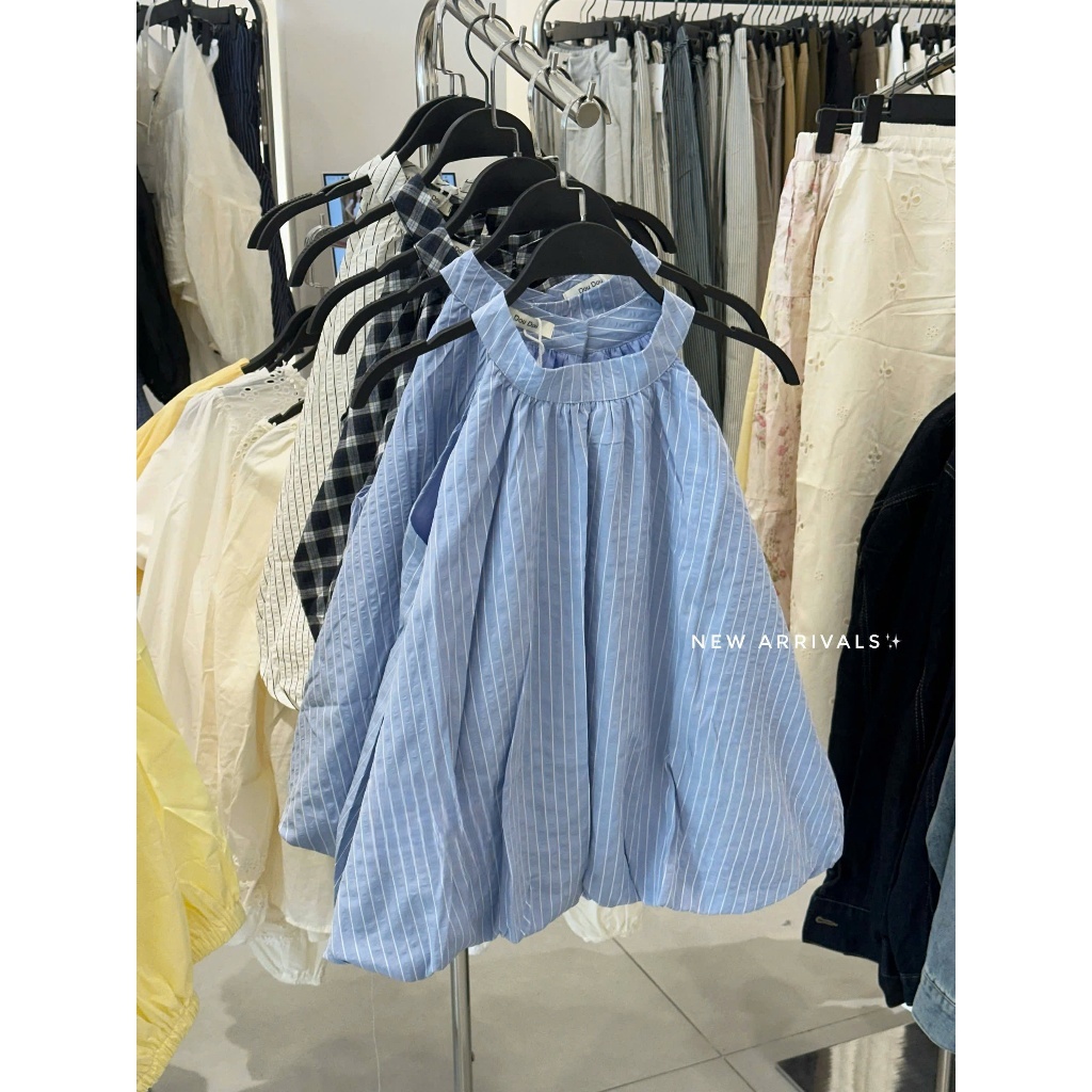 (ẢNH OLDSCHOOL) Áo cổ yếm NỮ dáng bí trứng phồng freesize EGGIE TOP M809