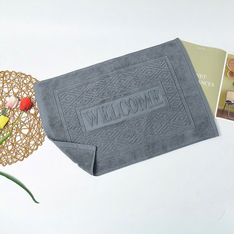 Thảm chân khách sạn logo WELCOME 100% cotton dày dặn thấm hút tốt màu sắc sang trọng