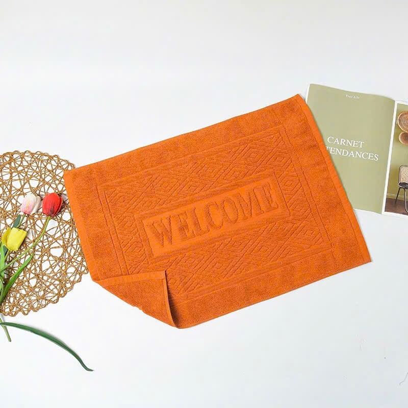 Thảm chân khách sạn logo WELCOME 100% cotton dày dặn thấm hút tốt màu sắc sang trọng