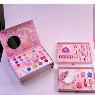 Đồ chơi trang điểm make up 3 tầng cho bé gái kết hợp bộ làm móng và vòng tay handmade an toàn dễ dàng làm sạch HT Toys