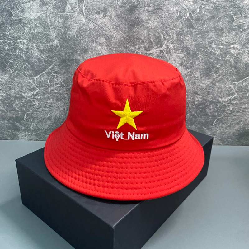 Mũ bucket và kết Thêu Lá Cờ VIỆT NAM Siêu Đẹp, Nón thời trang nam nữ