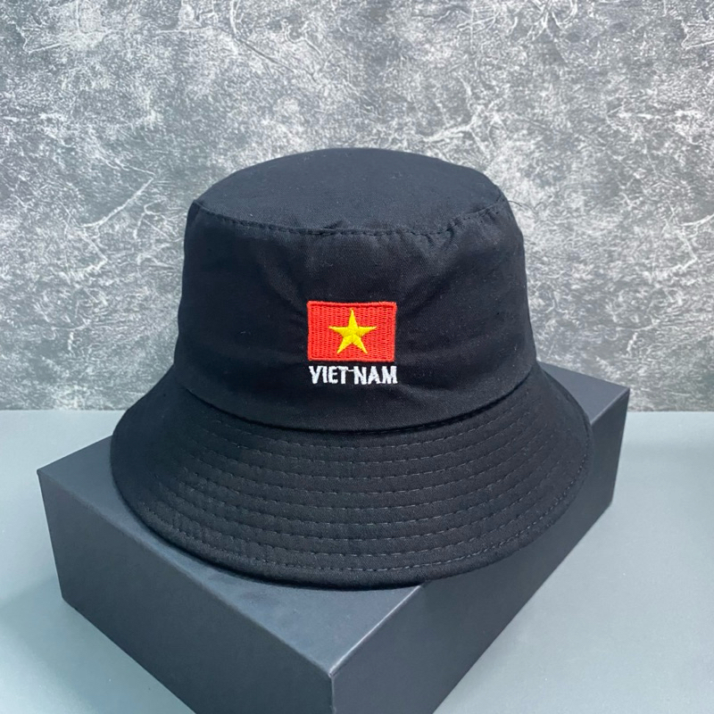 Mũ bucket và kết Thêu Lá Cờ VIỆT NAM Siêu Đẹp, Nón thời trang nam nữ