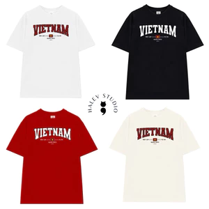 Áo thun in hình chữ Việt Nam mẫu mới yêu nước 2.9 form rộng nam nữ áo gia đình chất Cotton premium 250gsm