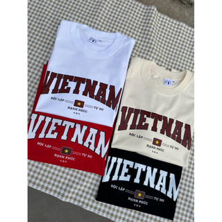 Áo thun in hình chữ Việt Nam mẫu mới yêu nước 2.9 form rộng nam nữ áo gia đình chất Cotton premium 250gsm