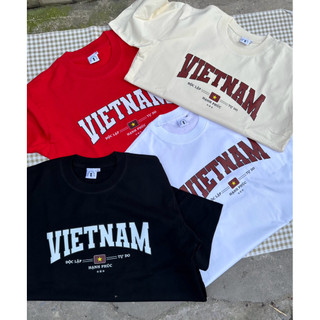 Áo thun in hình chữ Việt Nam mẫu mới yêu nước 2.9 form rộng nam nữ áo gia đình chất Cotton premium 250gsm