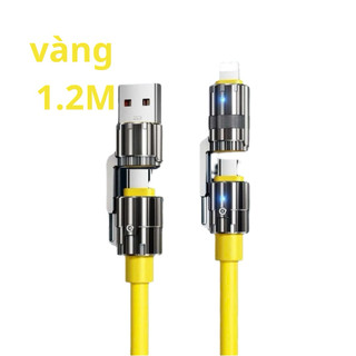 Cáp Sạc Nhanh 4 Trong 1 Type C Sạc 240W Sạc Được mọi Dòng Máy Truyền Dữ Liệu Hổ trợ Sạc nhanh Dây Bọc Silicon Bền Dẻo