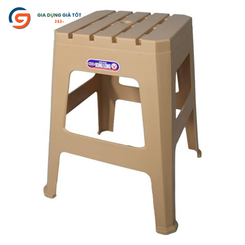 Ghế đẩu cao 5 nan Song Long 47cm - ghế trà chanh bàn ăn quán nhậu, ghế nhựa chịu lực bền đẹp