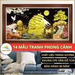 Tranh phong thuỷ thuận buồm xuôi gió khổ lớn tráng gương 3D khung vân gỗ 7cm sang trọng treo phòng khách mang tài lộc — ảnh 1