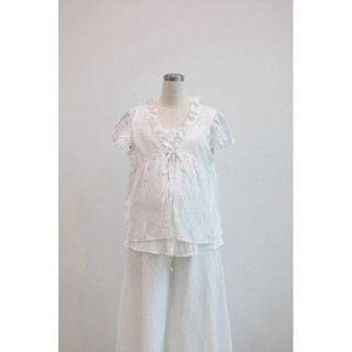 [Nhà Moom] Áo Babydoll 2 lớp phối viền bèo bigsize cho Mẹ Bầu Mùa Hè Xinh