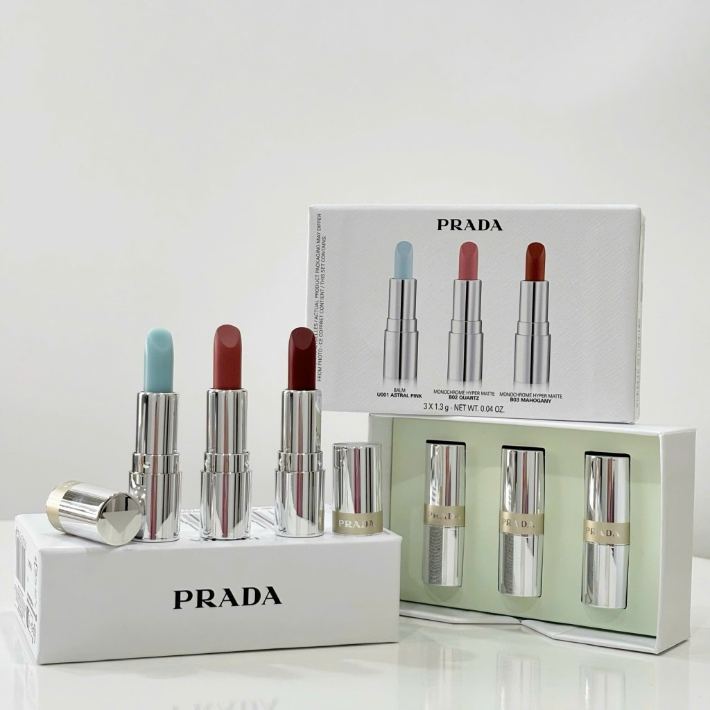 PRADA ミニリップコレクション3本セット PRADA CHÍNH HÃNG] Set 3 Thỏi