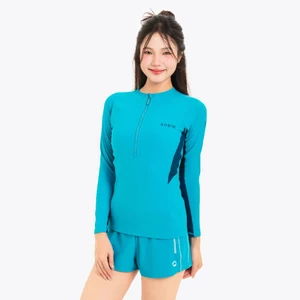 Áo bơi nữ SOBIE tay dài khoá kéo kín đáo và chống nắng Orchid Lila