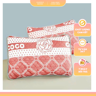 Vỏ gối đầu cao su non COCO người lớn kích thước 45x65cm, được trần 1 lớp cao su dầy dặn, mặt gối vải lụa mát thoáng khí
