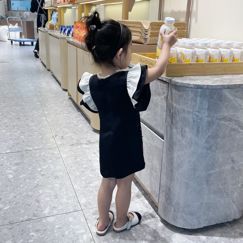 Váy Công Chúa,  Họa Tiết Chấm Bi Tay Cánh Tiên Cho Bé Gái Phối Màu Dễ Thương Chất Liệu Mềm Mại