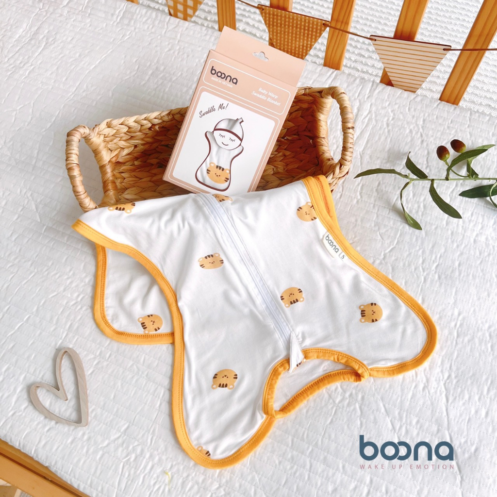 Nhộng Chũn BOONA Chất Vải Thun Lạnh Mềm Mịn, Co Giãn Đa Chiều, Cho Bé Giấc Ngủ Êm Ái