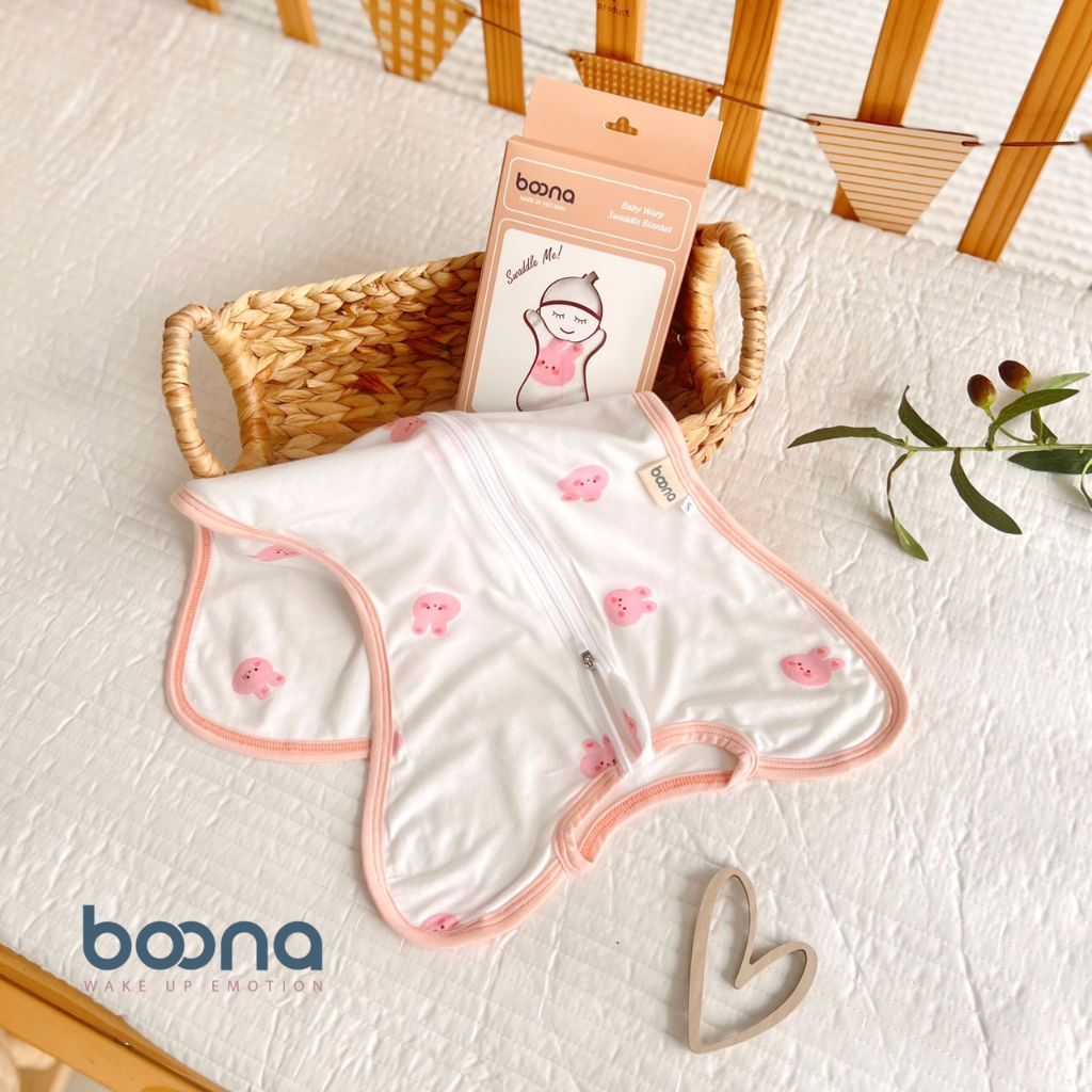 Nhộng Chũn BOONA Chất Vải Thun Lạnh Mềm Mịn, Co Giãn Đa Chiều, Cho Bé Giấc Ngủ Êm Ái