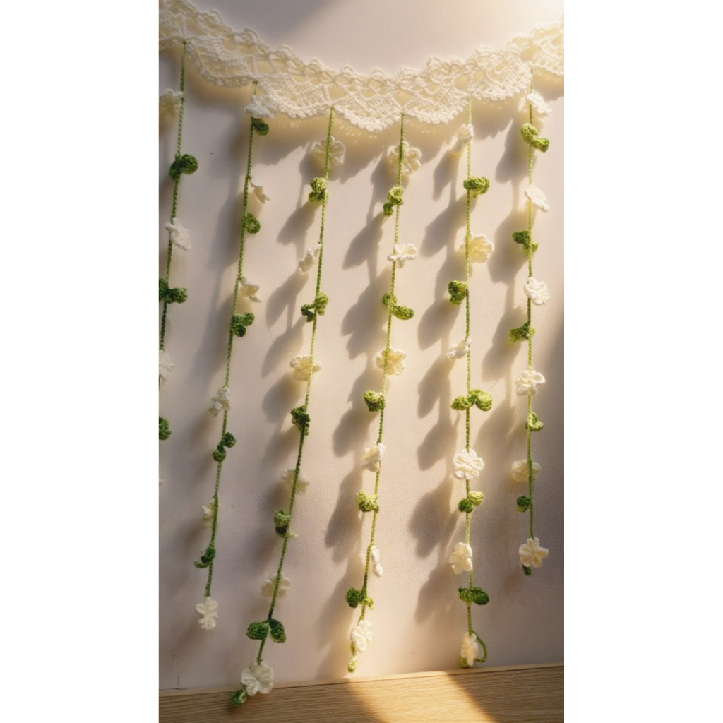 Rèm cửa hoa bằng len handmade decor, trang trí cửa sổ, cửa phòng [ CÓ ...