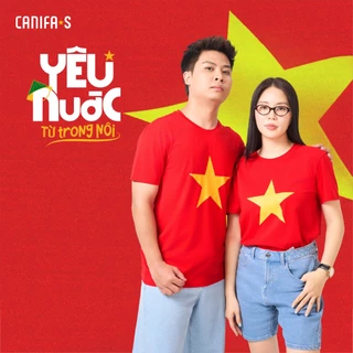 Áo phông cờ đỏ sao vàng CANIFA S áo thun unisex Việt Nam chất liệu cotton cao cấp GG 5TS25S021