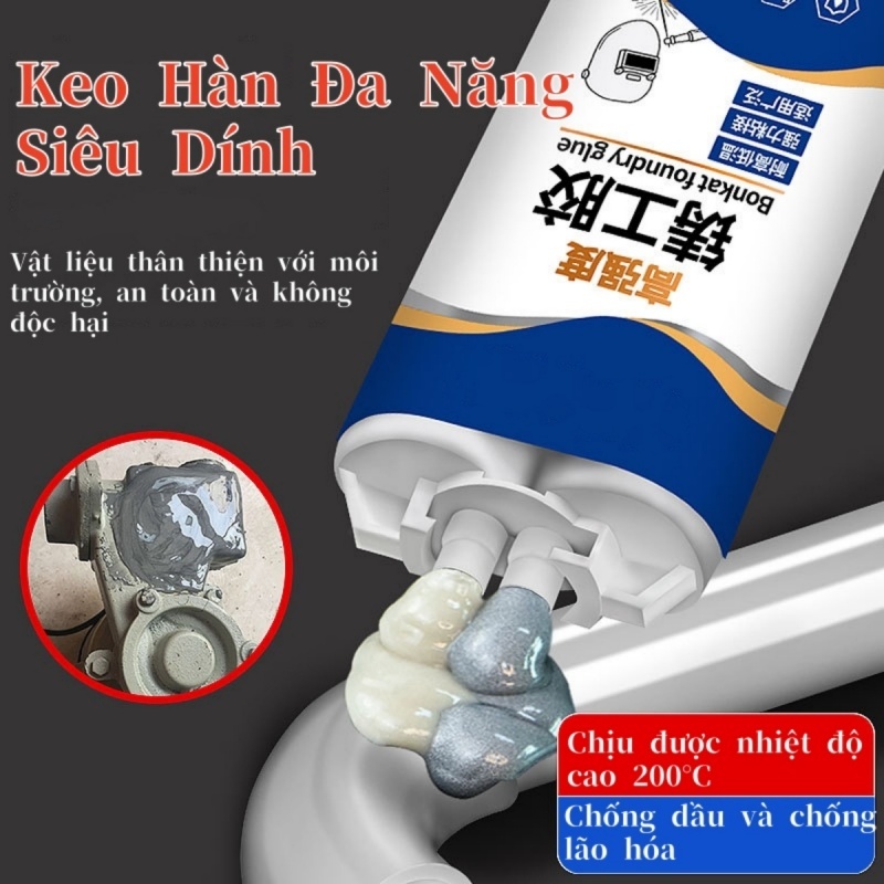 Keo Dán Đa Năng Siêu Dính, Keo Dán Nhựa, Sắt Thép Kim Loại , Chịu Nhiệt Độ Cao 200 Độ C - Tuýp 50ml  Với tấm phủ mờ