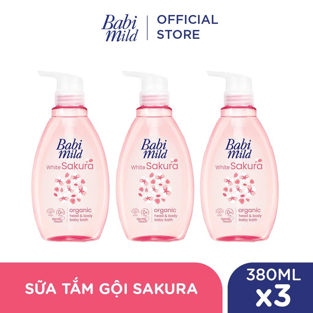 Combo 3 Sữa tắm gội toàn thân cho bé Babi Mild 380MLx3