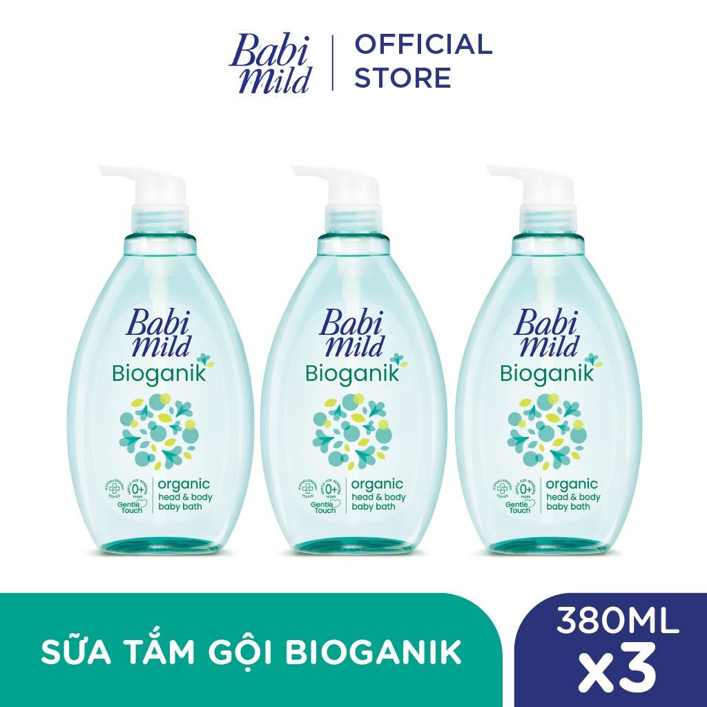 Combo 3 Sữa tắm gội toàn thân cho bé Babi Mild 380MLx3