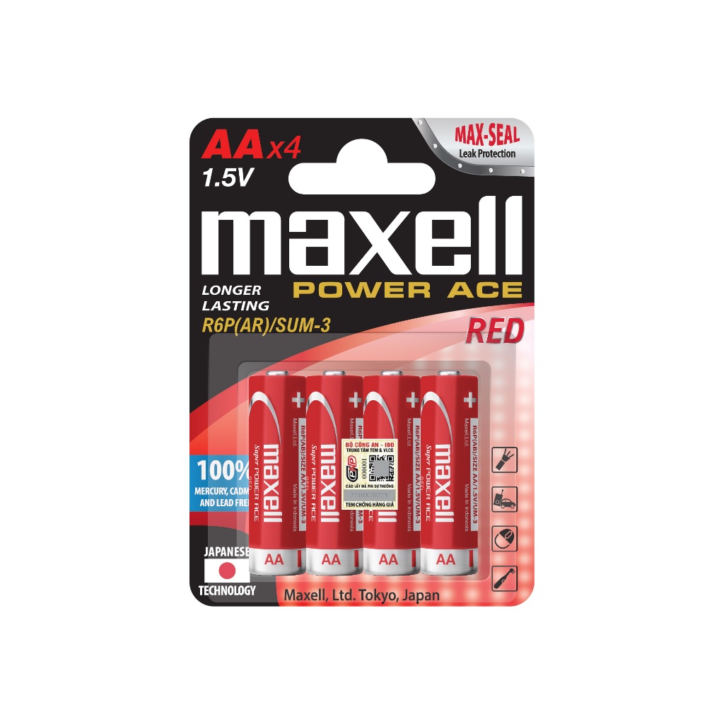 Pin AA/ 2A Maxell (R6P) 1.5V Vỉ 4 Viên Chính Hãng - Pin Remote, Pin ...