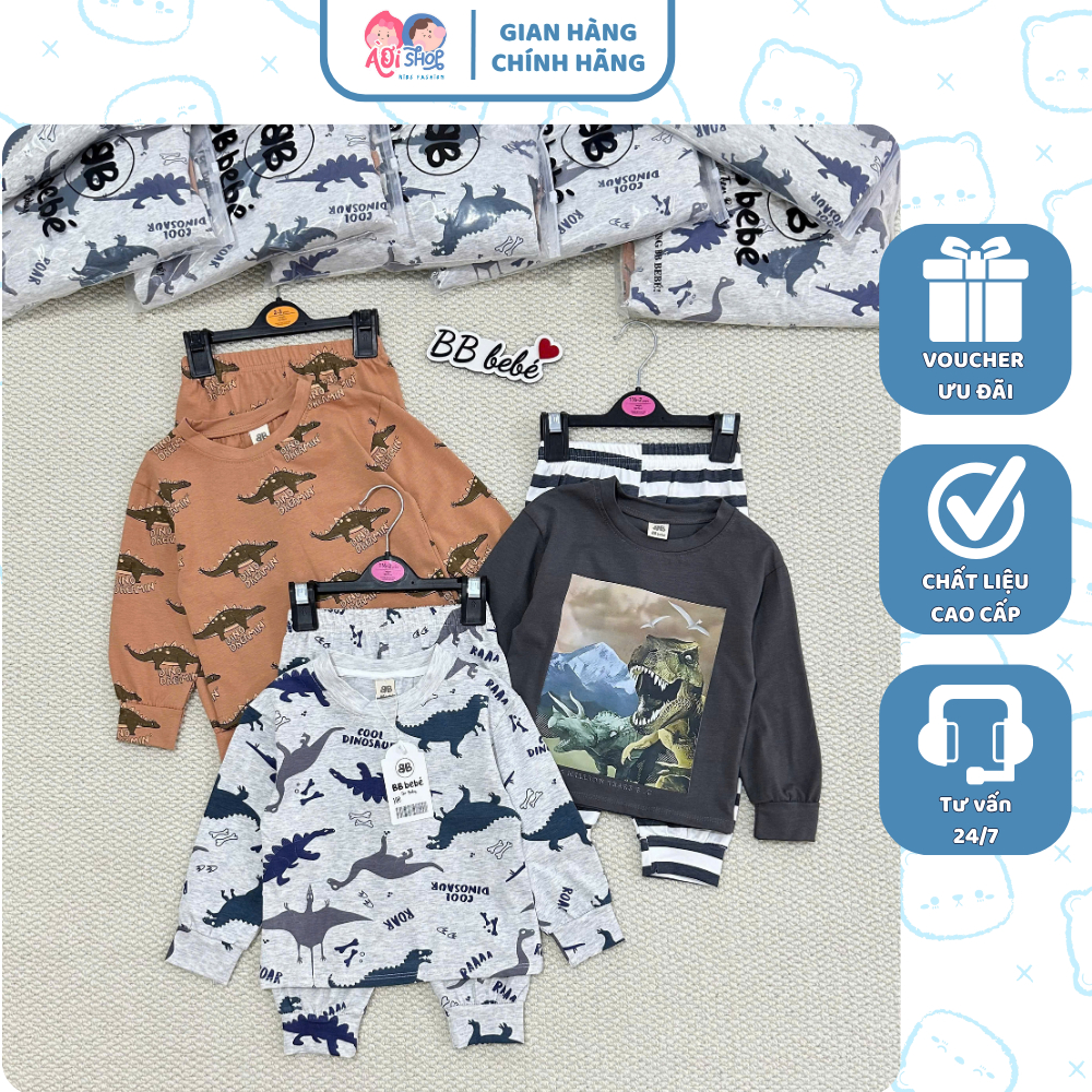 [À ƠI SHOP] R51- set 3 bộ dài tay 3 màu full khủng long- a100.208