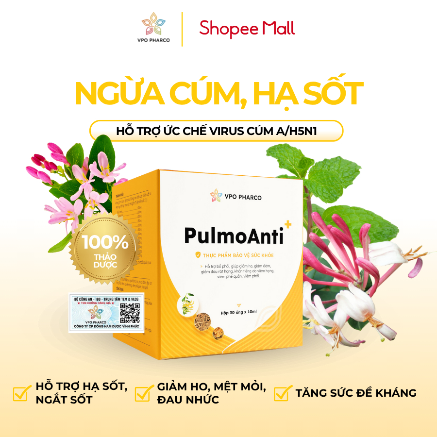 SIRO PULMOANTI+ Hỗ Trợ Giảm Ho/Sốt/Viêm họng/Sốt siêu vi [CHÍNH HÃNG] |  Shopee Việt Nam