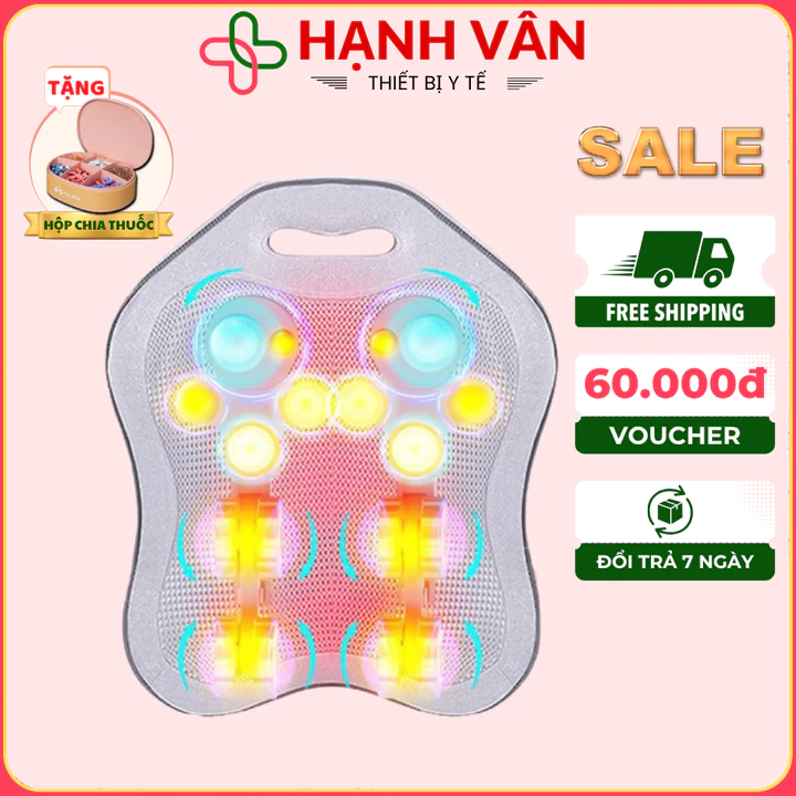 Gối massage cổ vai gáy MISUKO LA-96 , máy massage lưng cột sống, máy massage lưng cổ vai gáy hồng ngoại
