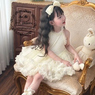 [ Hàng thiết kế ]Đầm công chúa ba lê trắng kem cho bé - Váy bale công chúa bé gái