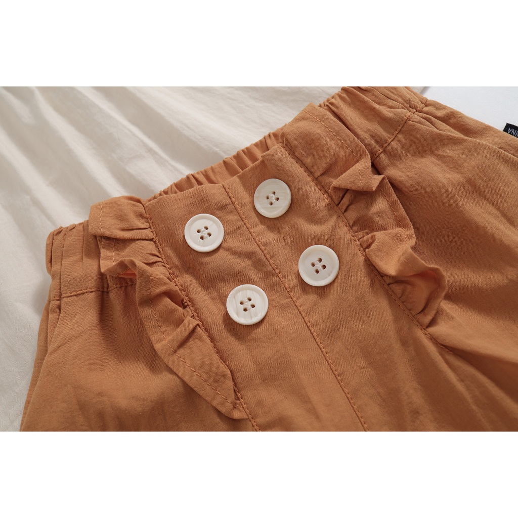 Đồ Bộ Bé Gái, Set Bộ Bé Gái  Áo Cổ Tròn Tay Phồng Mix Quần Chun Họa Tiết Dễ Thương Chất Liệu Mềm Mại
