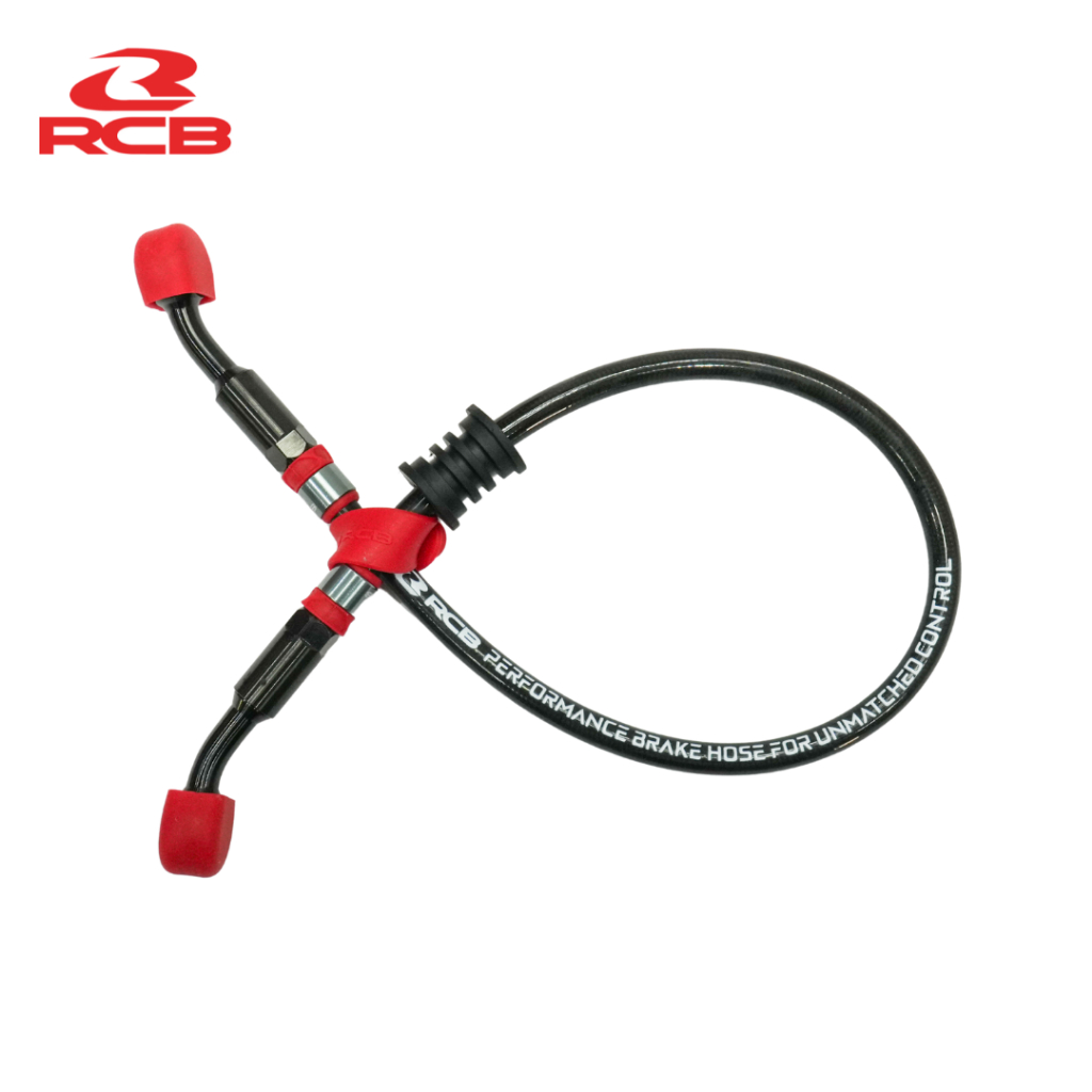 Dây Dầu Phanh Trước RCB S-Series (Bạc / Titanium) 480mm/950mm – Áp Suất Ổn Định, Chịu Nhiệt Cao