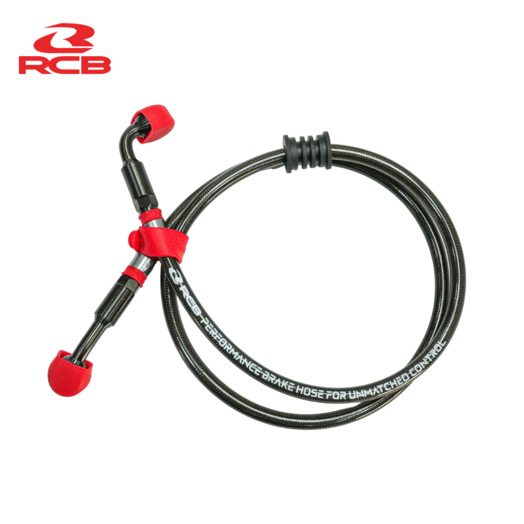 Dây Dầu Phanh Trước RCB S-Series (Bạc / Titanium) 480mm/950mm – Áp Suất Ổn Định, Chịu Nhiệt Cao