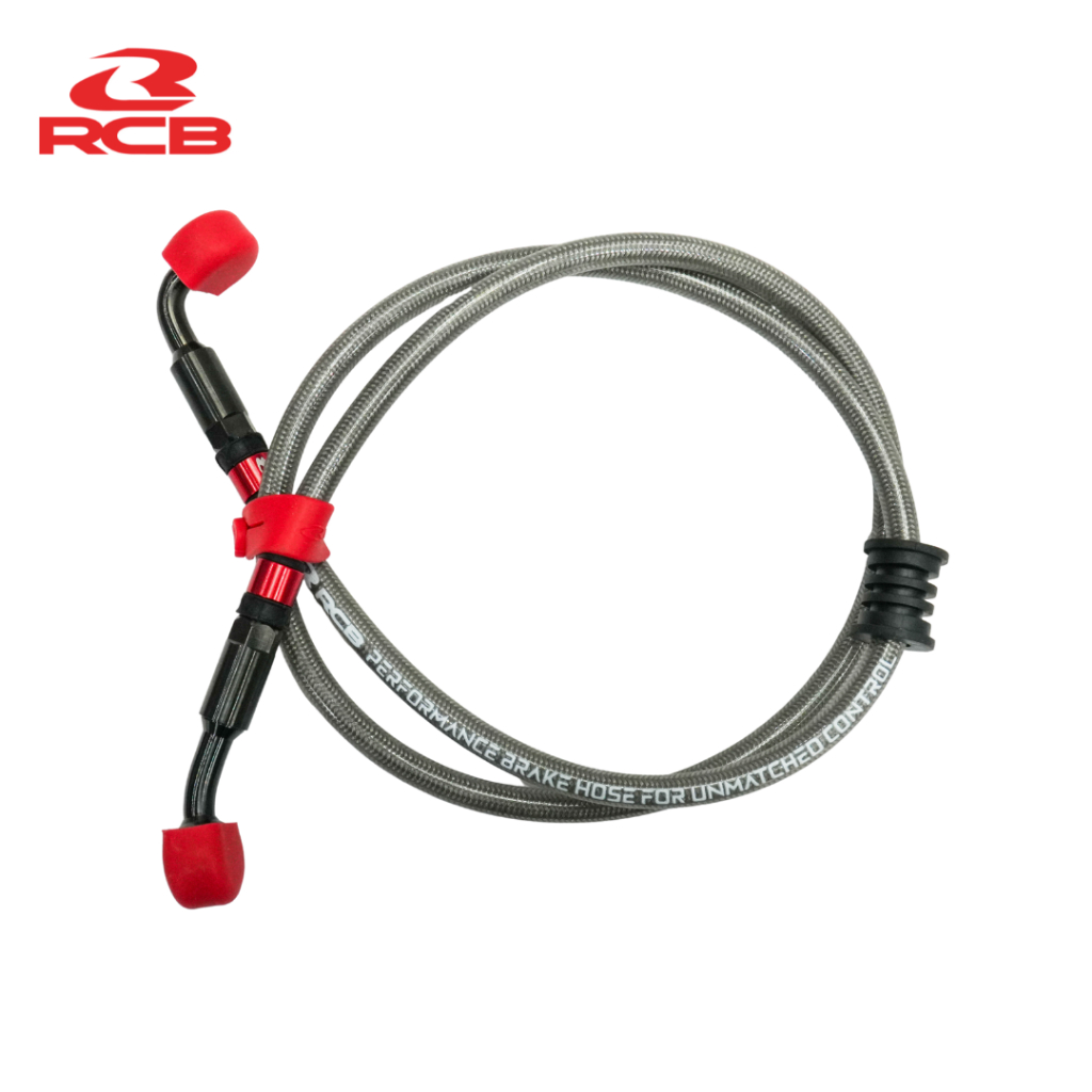 Dây Dầu Phanh Trước RCB S-Series (Bạc / Titanium) 480mm/950mm – Áp Suất Ổn Định, Chịu Nhiệt Cao