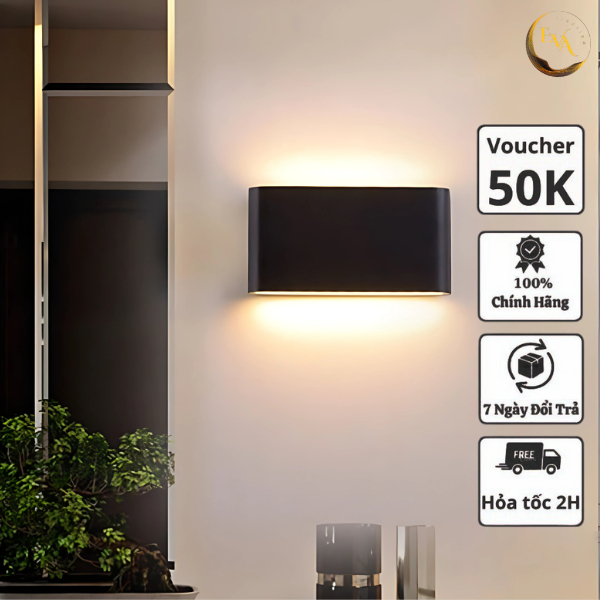 Đèn hắt tường 2 đầu EVA CĐ175 kiểu dáng hiện đại lắp trong nhà ngoài trời cầu thang, hiên, lối đi bảo hành 12 tháng