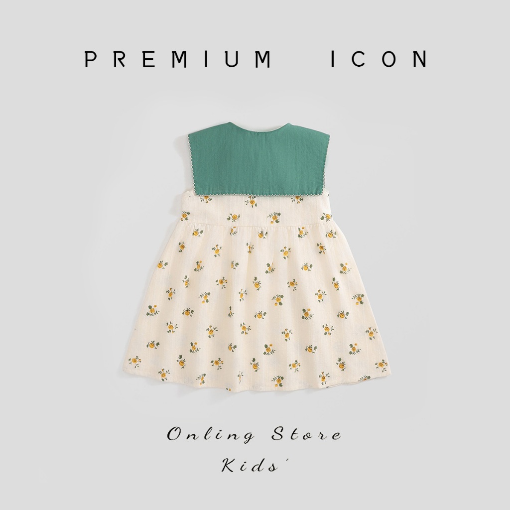 Váy Cho Bé Gái HANIA KIDS Hoa Nhí Cổ Tròn Dáng Xòe Dễ Thương Chất Liệu Mềm Mại