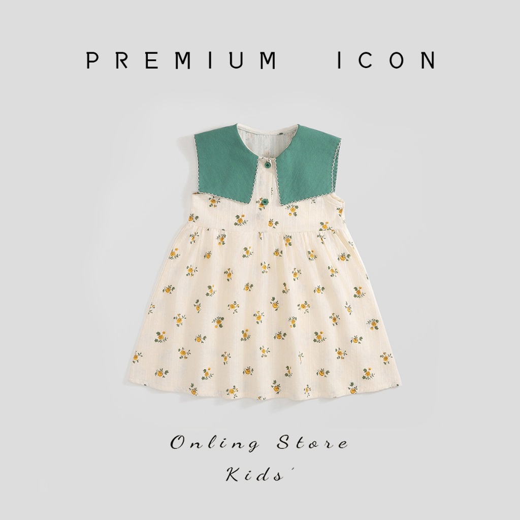Váy Cho Bé Gái HANIA KIDS Hoa Nhí Cổ Tròn Dáng Xòe Dễ Thương Chất Liệu Mềm Mại