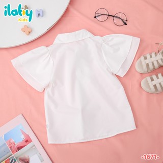 Áo sơ mi bé gái ILABY HCM áo sơ mi học sinh chất liệu cotton thô thoáng mát, thoải mái [1671]