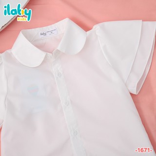 Áo sơ mi bé gái ILABY HCM áo sơ mi học sinh chất liệu cotton thô thoáng mát, thoải mái [1671]
