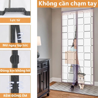 OOKAS  Rèm Cửa Ngăn Phòng Điều Hòa Nam Châm Tự Dính Thay Cửa Phòng，Khoan Đục